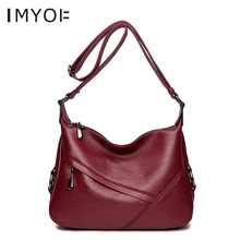 IMYOK Leather Women Bag Tassel Designer Genuine Leather Shoulder Bag Large Capacity Women Handbag Soft Tote Bags C15
