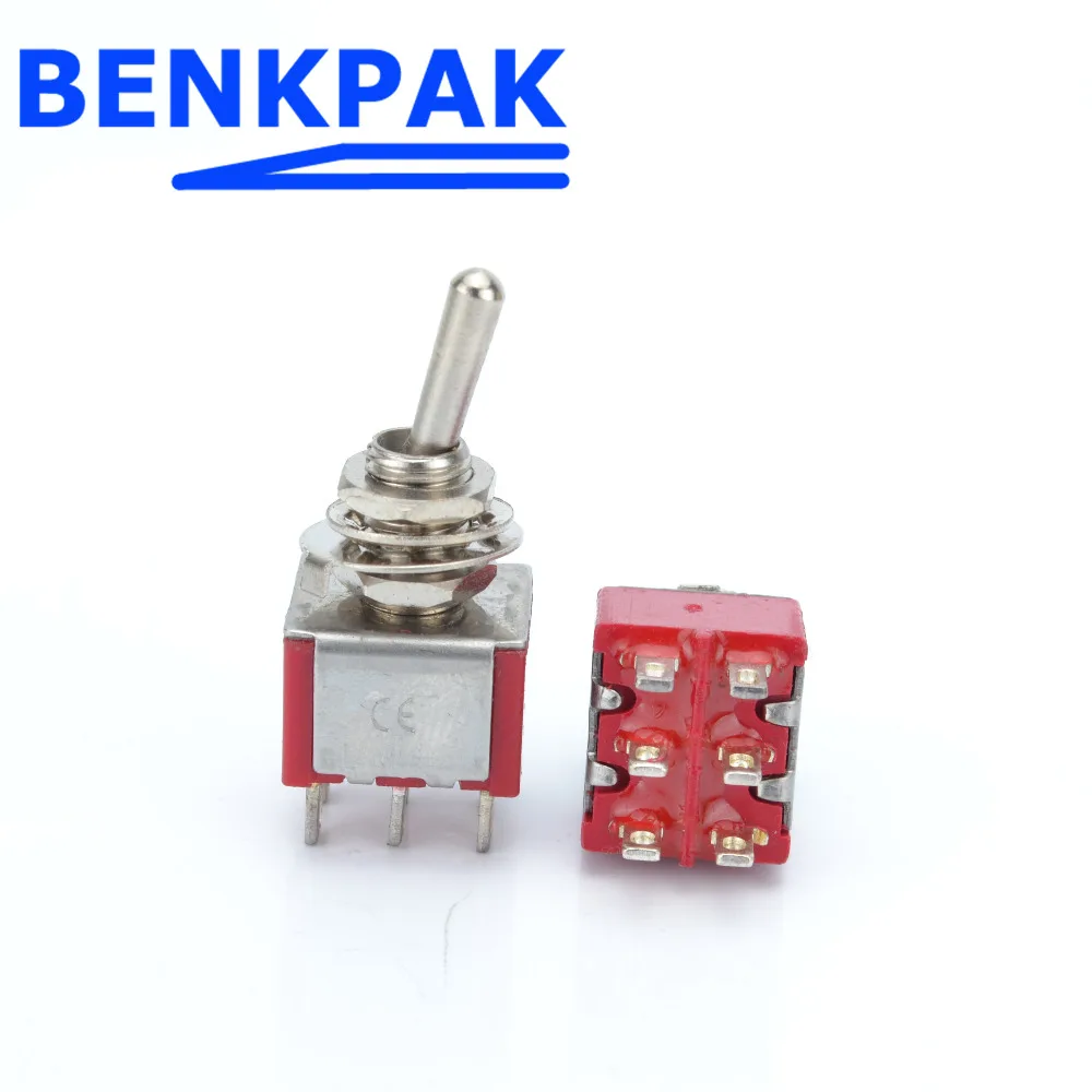 

2pcs MTS-202 6 pin ON-ON mini toggle switch 6mm