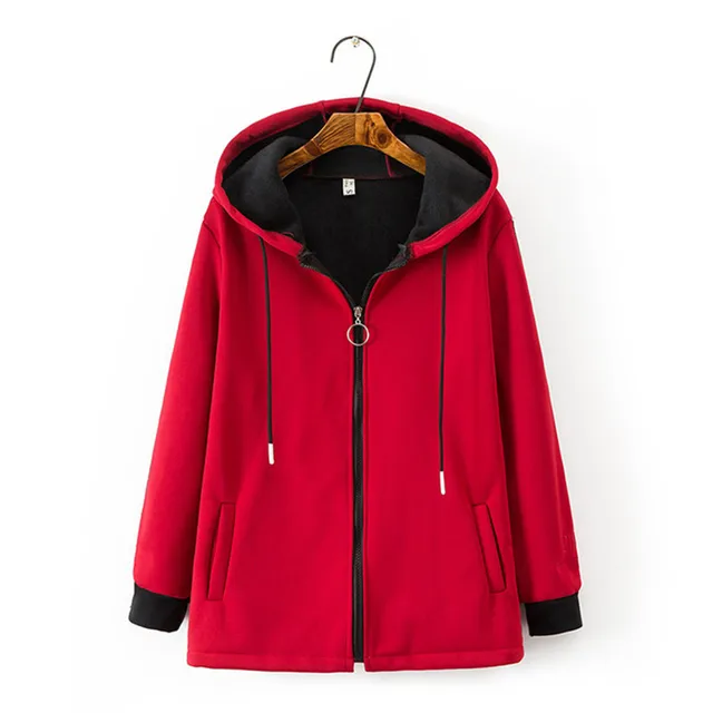 US $21.26 Fashion Plus size 4XL Autumn Winter Compound suede Jackets Women Hooded Short Coats Flocking Outerw