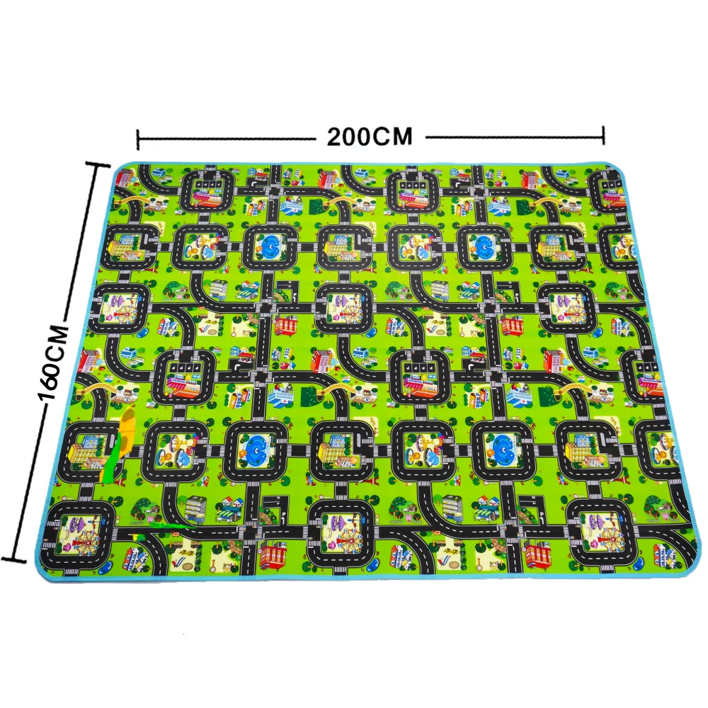 0.5 cm Thick Town City Blanket Traffic Baby Crawling mat EVA Foam Climbing Pad Green Road Child Play Mat Carpet for Baby toys