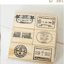 6 шт./компл. высокое качество красивый дизайн винтаж путешествия деревянный резиновый штамп Скрапбукинг Ремесло дневник открытка DIY декоративный Декор D стиль