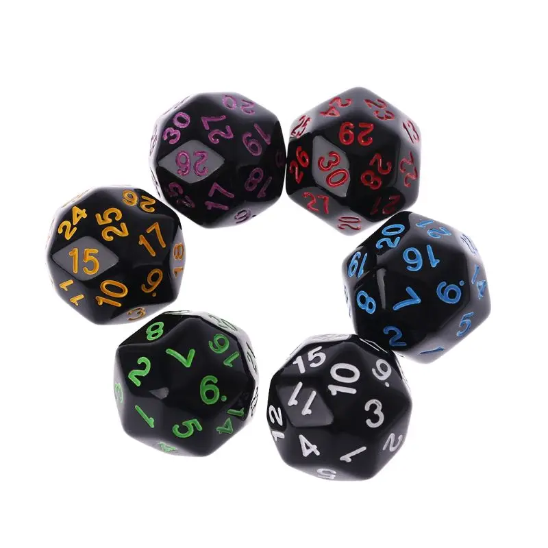 

6 Pcs/Set Game Dice 20 Sided Multi-color Creative Party Games High Quality Polyhedral For Dungeon D&D Dragon Desktop Table Games