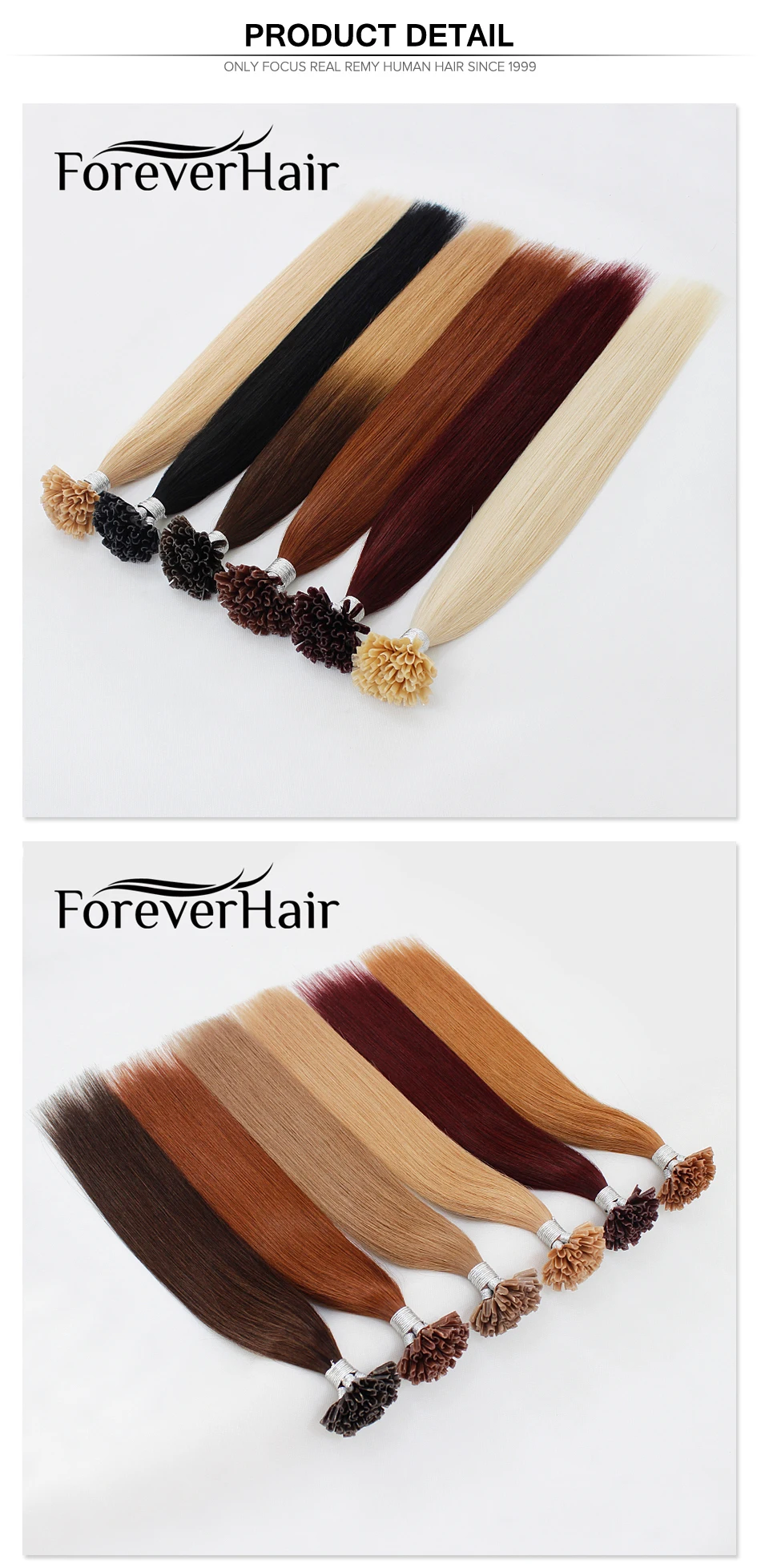 FOREVER HAIR 0,8 г/локон 1" 18" 2" Remy u-образные кератиновые волосы для наращивания прямые предварительно скрепленные волосы на капсулах Горячие волосы fusion 50 s/pac