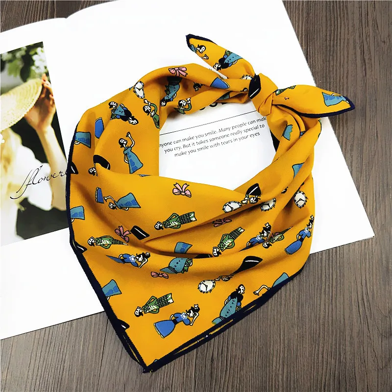 

Silk scarf women 50*50 The new 2017 small high soft squares Decorative multi-functional head scarf Ladies scarves fashion