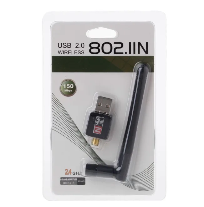 Мини USB Wifi адаптер 150 Мбит/с 2dB 5dB антенна сеть Lan Карта PC Wi-Fi приемник Беспроводной 802.11b/g/n Высокая Скорость Wi-Fi адаптер - Цвет: 2DB