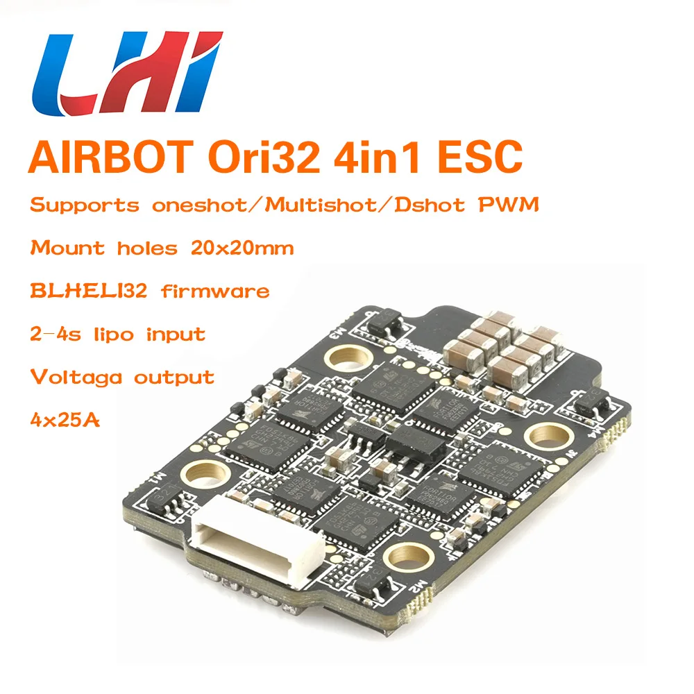 AIRBOT mathed Ori32 4in1 ESC 4x25A 2020 поддержка Blhelis 25a DSHOT 1200 встроенный датчик тока матовый 30a