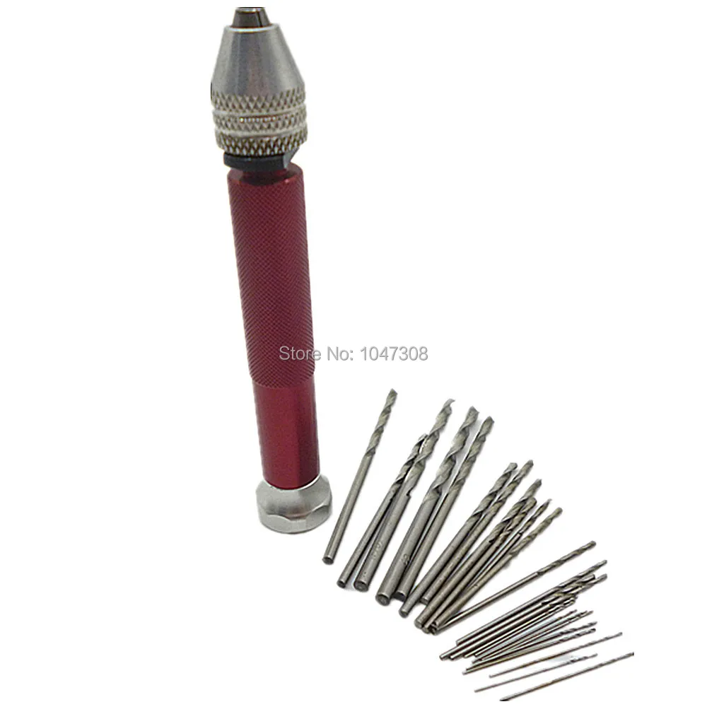 Mini Micro Small Drill Bit Small Aluminum Hand Drill+Twist Drill Bit