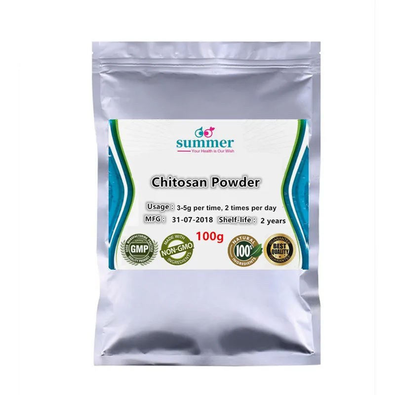 

100-1000g Pure Chitosan Powder for antiseptic,the preservative of fruit and vegetable, antioxidants,health food additive