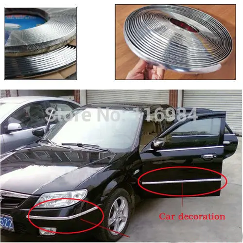Best 15mm x 3meters CHROME Moulding TRIM MOLDING STRIP GRILL INTERIOR EXTERIOR CAR STYLING DECORATION