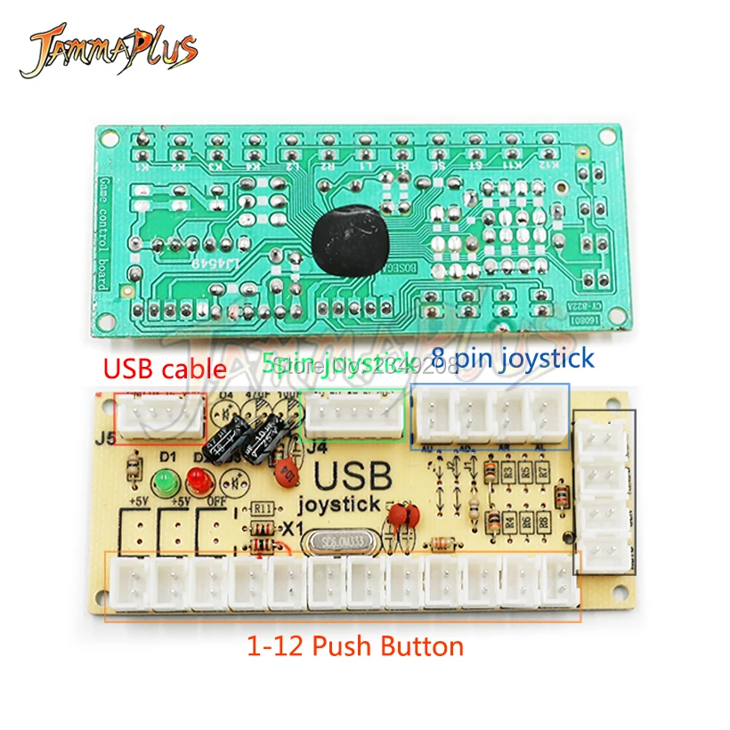 DIY аркадный джойстик ручка комплект с 5 pin джойстик 24 мм х 30 мм кнопочный запасные части USB кабель провода для джойстик для ПК пластина