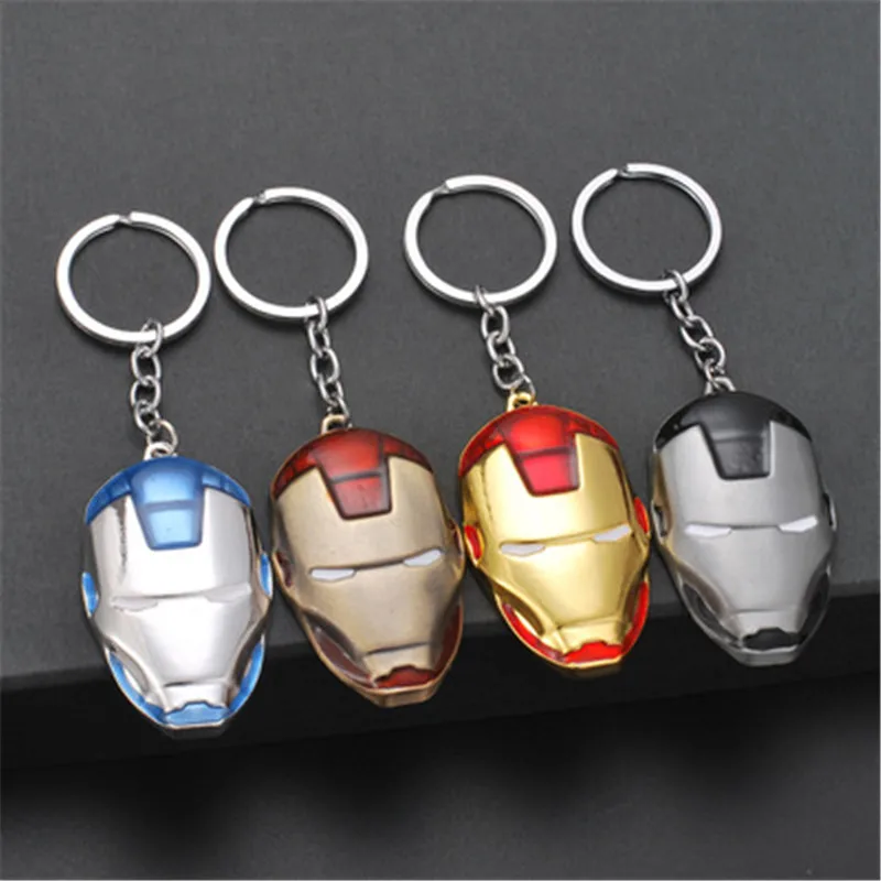 Marvel Avengers Superhero Iron Man Mask Keychain Metal Pendant Ironman