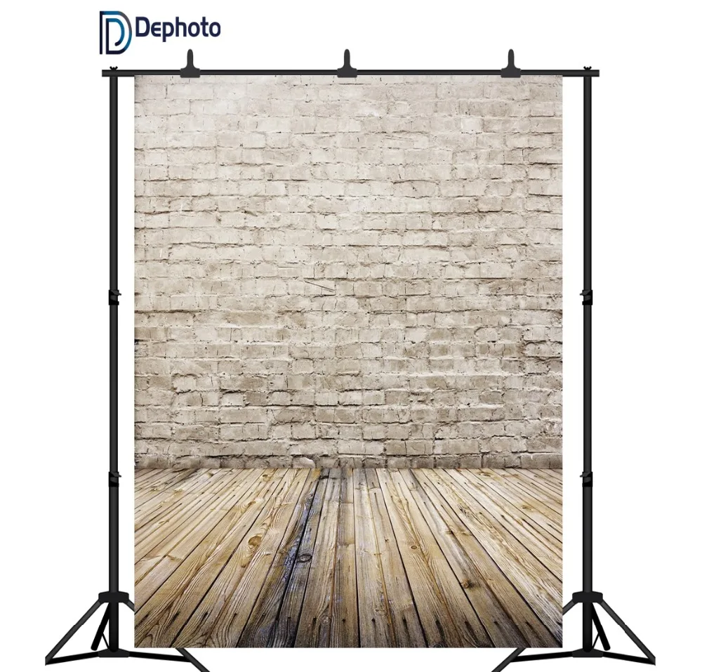 DePhoto фон для фотостудии сломанный деревянный кирпичная стена Виниловый