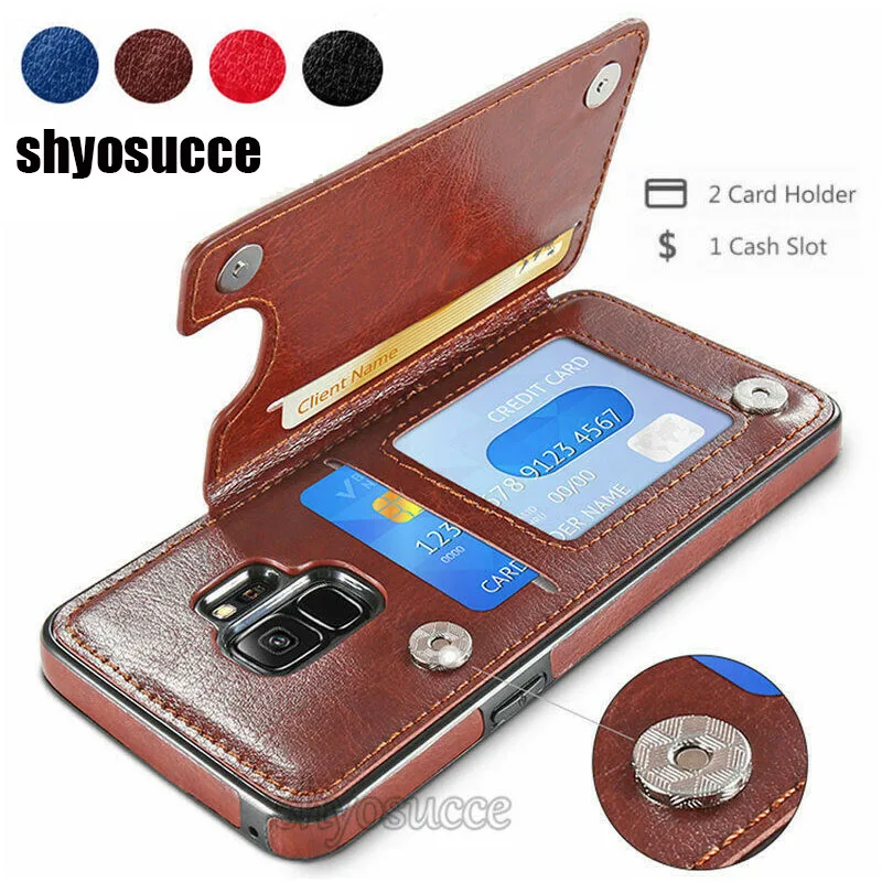 

PU Leather Flip Stand Case for Samsung S10 S8 S9 Plus S10 Plus S7 Edge Cases Card Slot Wallet Back Case for Samsung Note 8 9