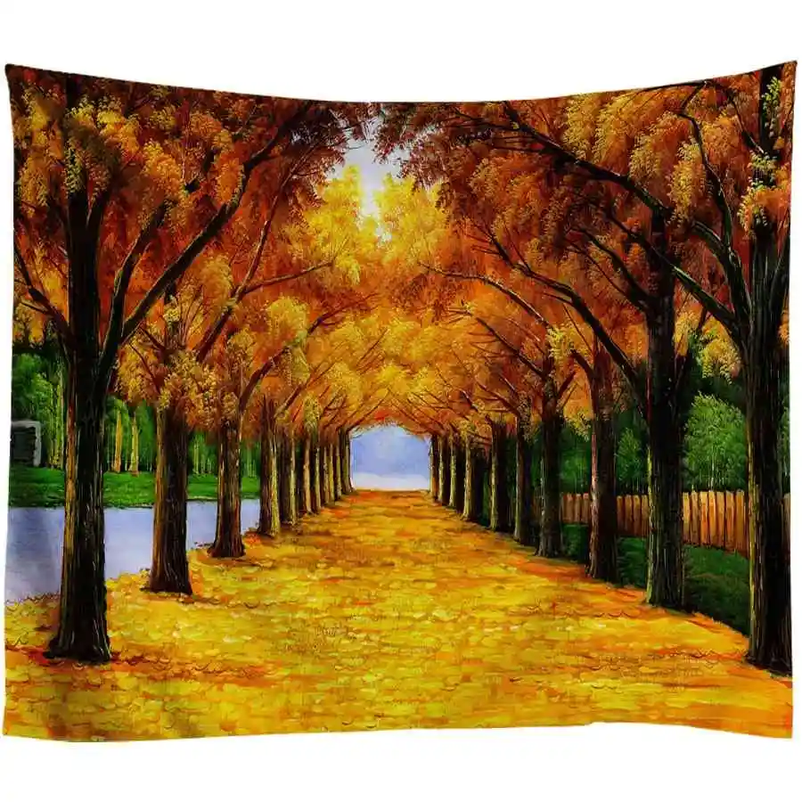 Clear River Wood Path Print Wall Tapestry Psychedelic Tree Hole Home Decor Wall Hanging for Living Room Bedroom Boho Tapestries - Color: SL020