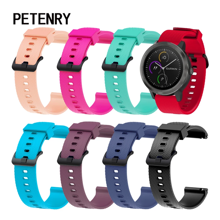 Ремешок силиконовый для Garmin Vivoactive3 браслет Samsung Galaxy Watch 42 мм Amazfit Bip 20 | Электроника