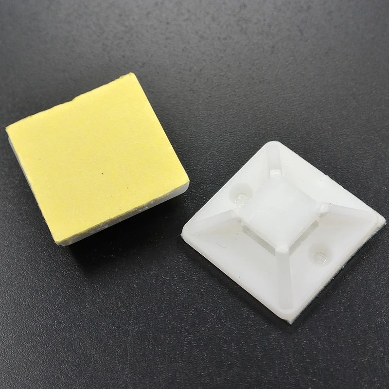 50 PCs 3/4" 20x20mm Self Adhesive Cable Wire Zip Tie Mounts Mounting