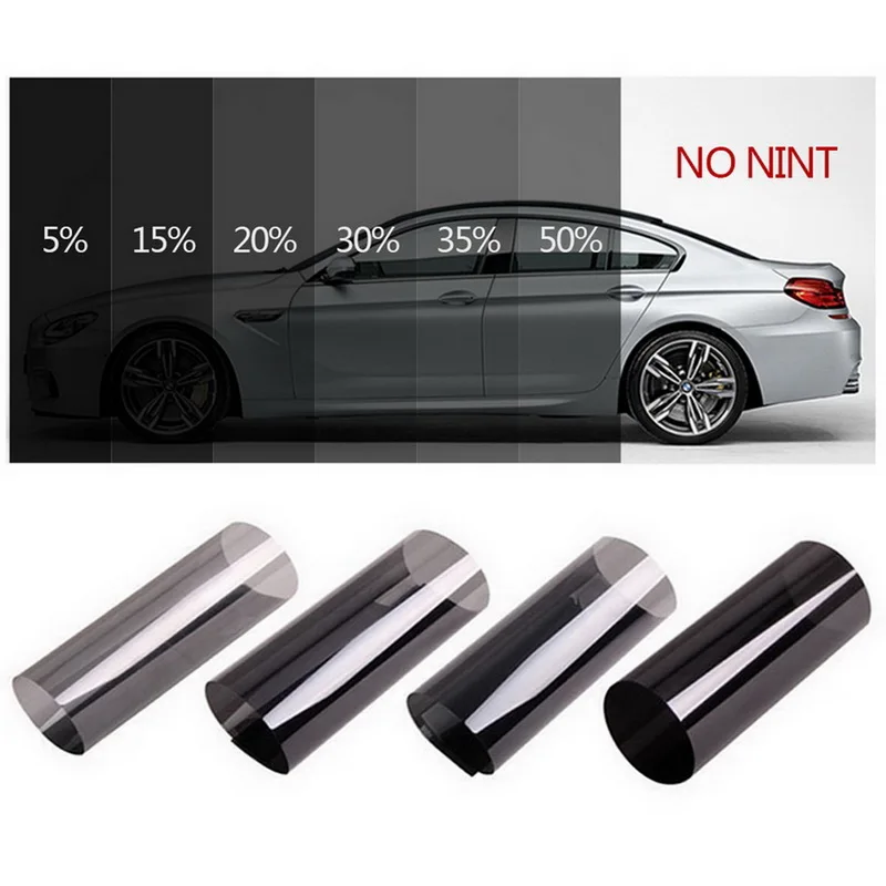 TOSPRA 50cmx300cm Dark Black Car Window Tint Film Glass Cars Auto Solar Protection Summer For Car Side Window House With Tool