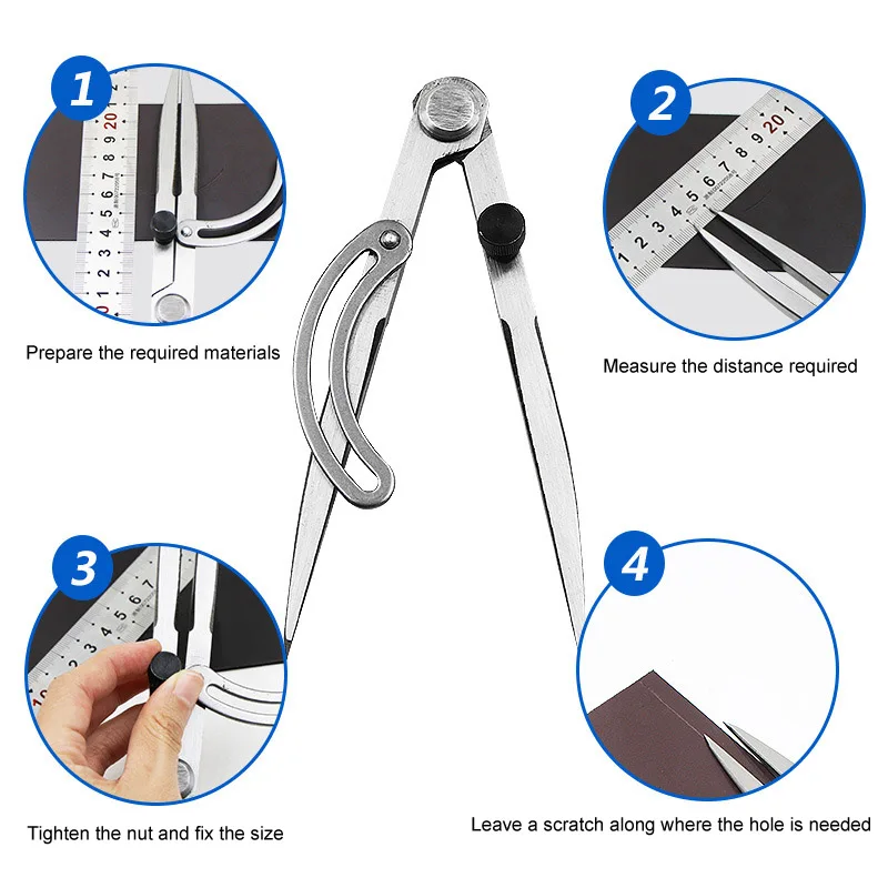 

DIY Edge Creaser Stitch Sewing Leather Metal Craft Leather Craft Marking Tools Rotating Tool Scriber Spacing 2 Sizes Adjustable
