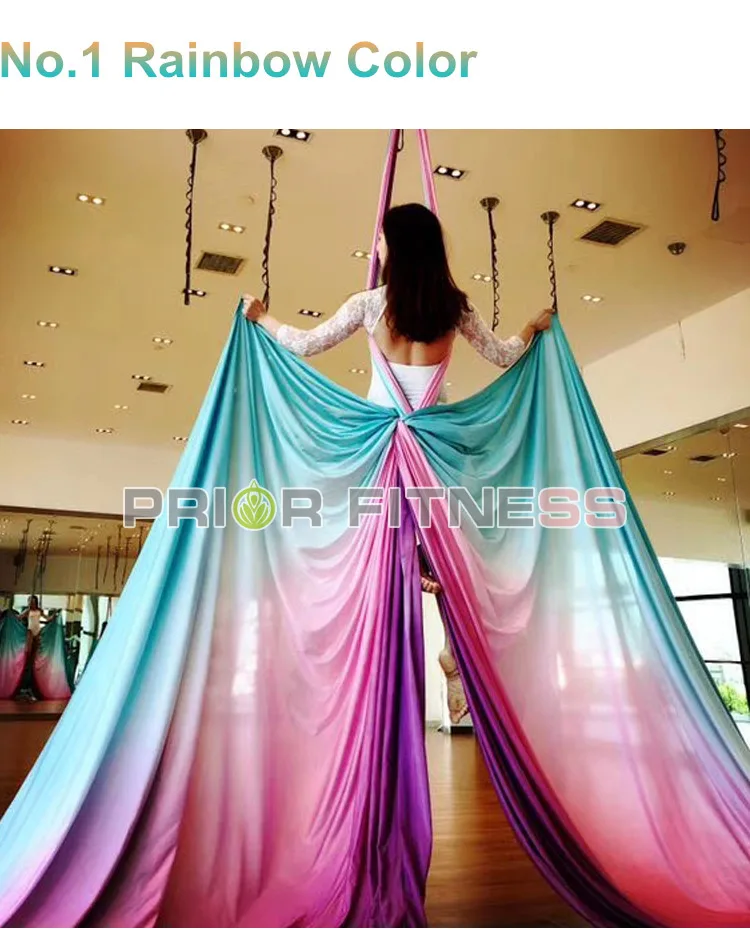 14 ярдов/12,8 м Ombre Aerial Silks Набор для йоги гамак трапеция слинг набор удлинительные ремни Антигравитационные нейлоновые качели для йоги