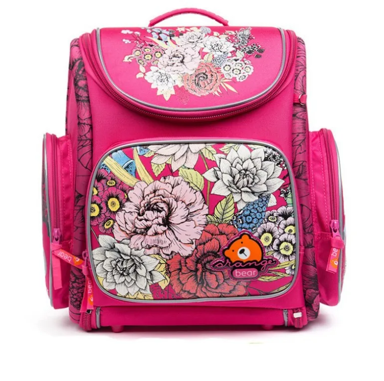 

Children School Bags for Girls Flower Cats Nylon Waterproof Orthopedic Backpack Kids Knapsack Grade 1-5 Book Bag Mochila Escolar