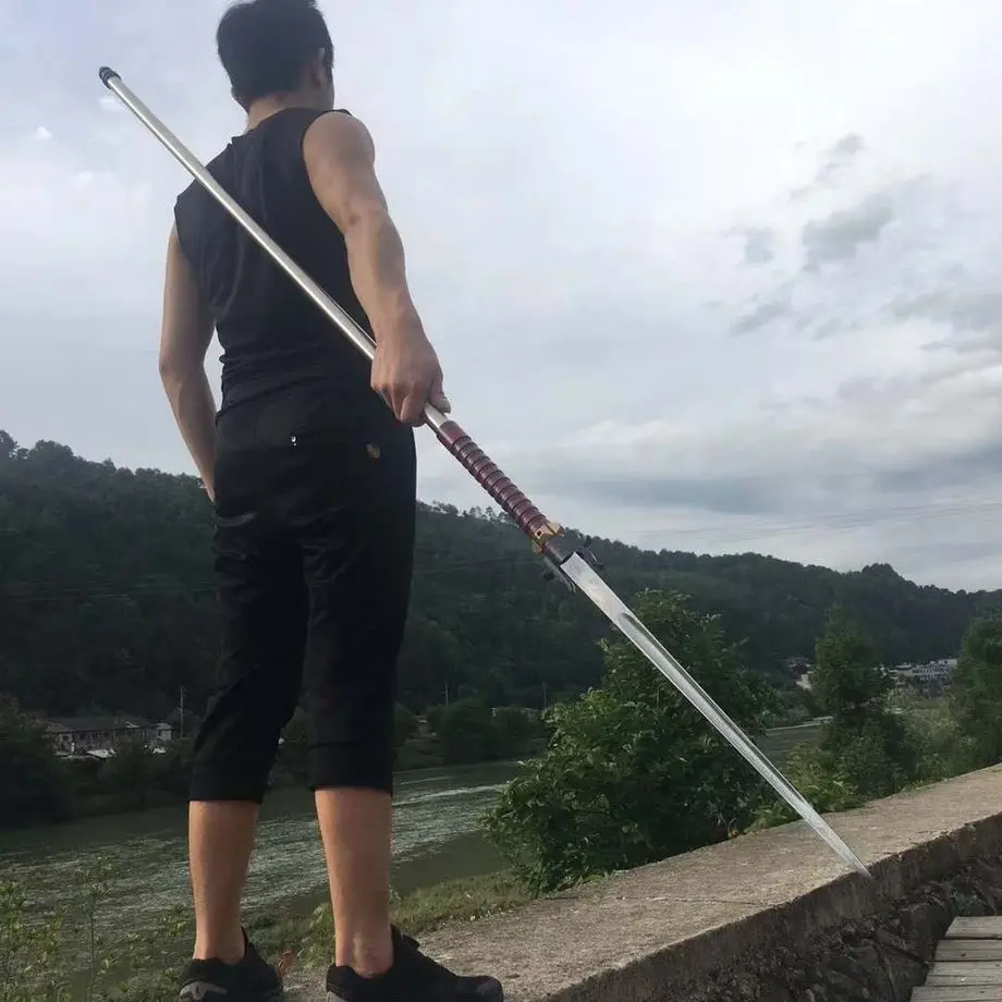 

Handmade Sturdy Chinese Kung Fu Spear Folded Four Edges Damascus Steel Sword Jian Detachable Rod