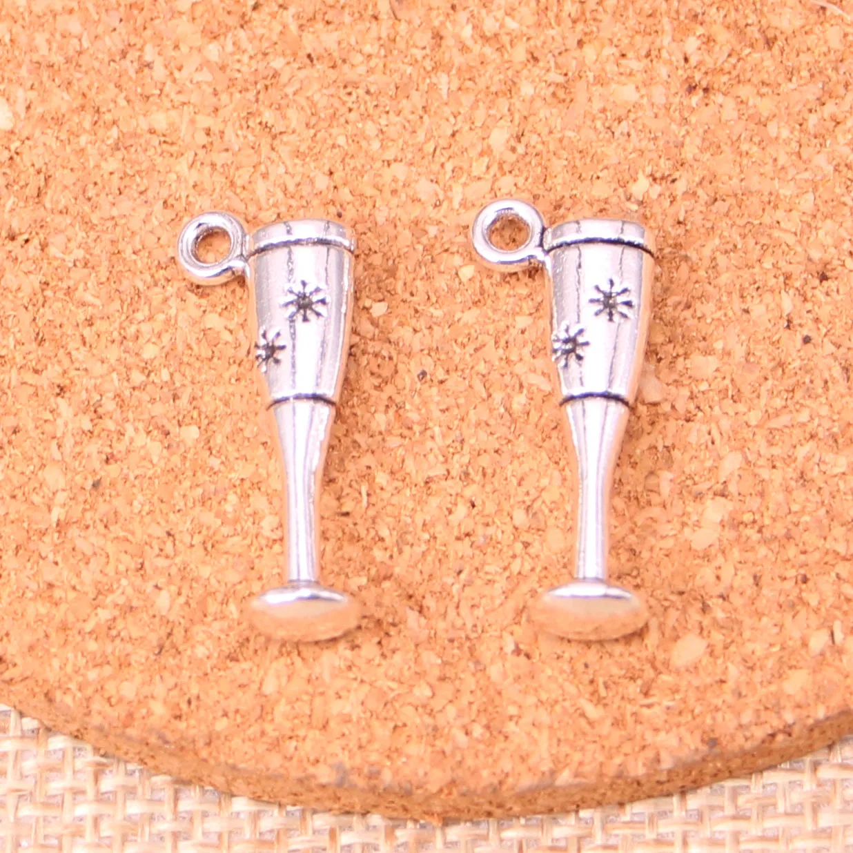 79pcs metal antique alloy charm tibetan silver Wine Glass pendant fit