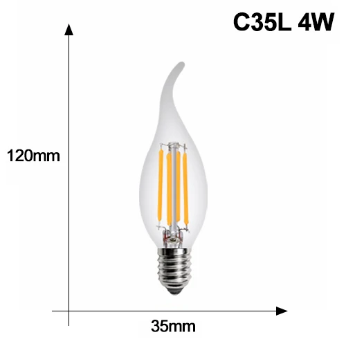10 шт. лампада E14 светодиодный светильник 220 V ampolletas Bombillas светодиодный лампы в форме свечи лампы теплый белый холодный luz лампада светодиодный прожектор - Испускаемый цвет: C35L 4W
