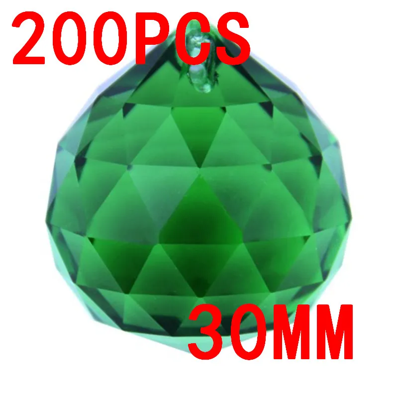 Hot 200pc 30mm Dk Green Crystal Prisms Ball Pendant Crystal Chandelier Ball Crystal Drops For