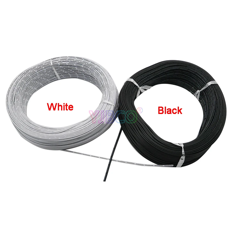 100 м/лот AWG22 2Pin 3A Номинальный Электрический светодиодный кабель изолированный белый/черный светодиодный удлинительные шнуры для электроники