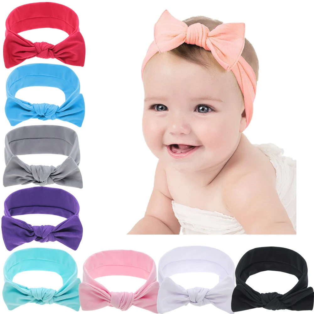 2018 1 шт., повязка на голову для ребенка, вязаные хлопковые детские аксессуары для волос, эластичная Тюрбан-повязка для девочек, детская