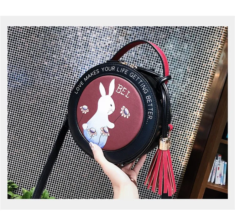 Новая популярная женская PU круговая сумка на плечо круглая жесткая сумка-мессенджер Студенческая Сумочка Модные мини мягкие сумки для девочек