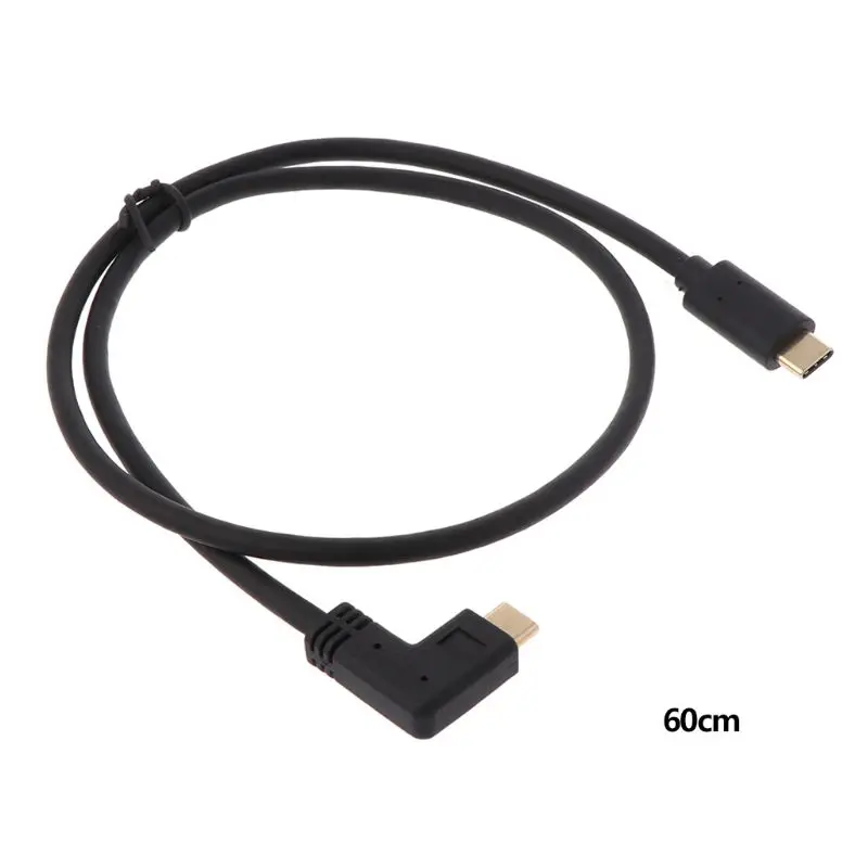 Кабель для синхронизации данных и зарядки USB 3 1 90 градусов Тип C штекер папа к