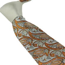 Галстуки coahella Серебряный Узел контрастный серебряный с желтым галстук с узором "огурцы" жаккардовый галстук строгий галстук 8,5 см