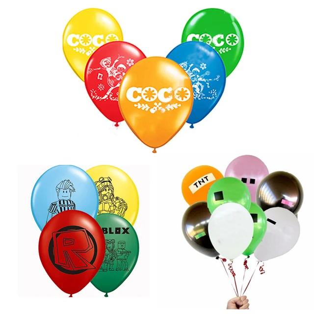 Us 898 50pcs Game Roblox Minecraft Pixar Movie Coco Latex Balloons Toy Tnt Anime Cow Wolf Action Figure Kids Christmas Party Decoration In Action - 