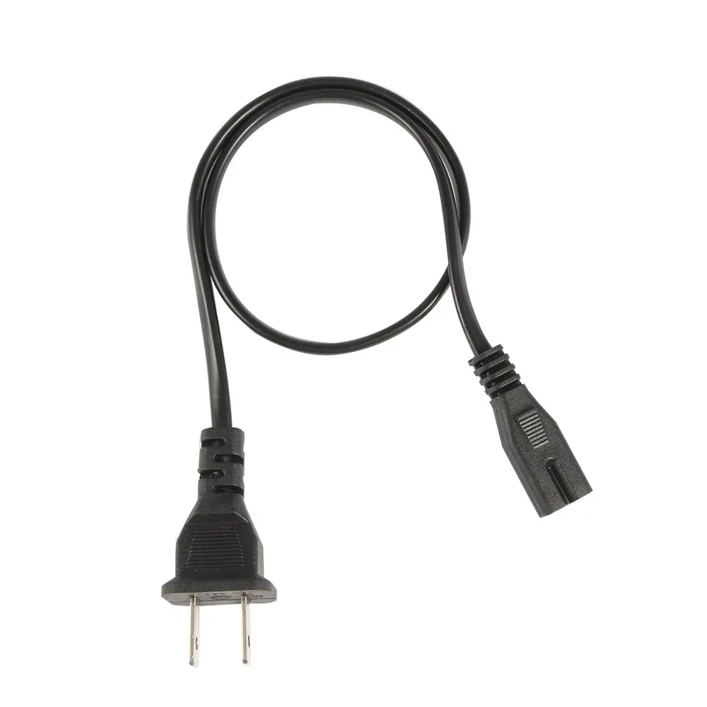 

Power Cable Extension Cord AC Power Supply Adapter Cord Flat Cable Connectors 2 Pin 2-Prong 50cm US Power Plug Cable