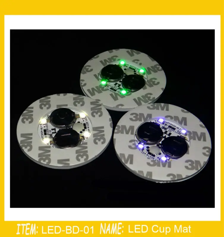 Best Offers Wholesales Super bright 3mm 4 LED Flash Light Bulb Bottle Cup Mat LED glorifier mini glow stick Club Bar Party