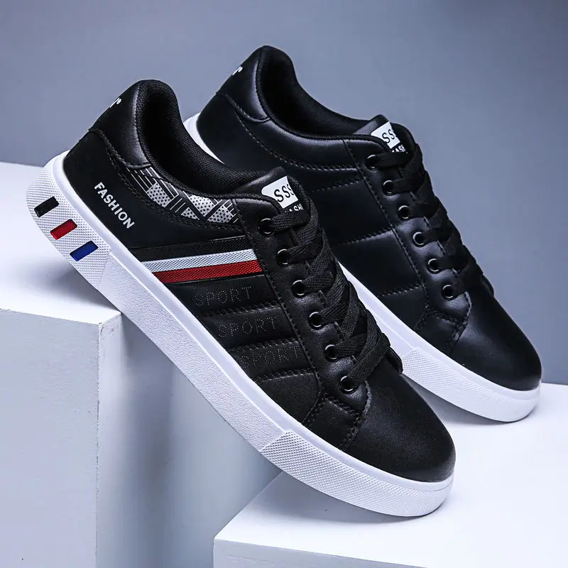 

NEW Men Shoes Spring Autumn Casual pu Flat Lace-up Low Top White Male Sneakers Skateboard Sneakers Travel shoes