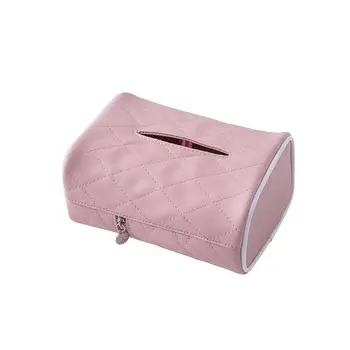 

Argyle PU Leather Tissue Box Cover Black Brown Tissue Canister Storage Box Cover Solid Napkin Case Holder Hotel Home Car Decor