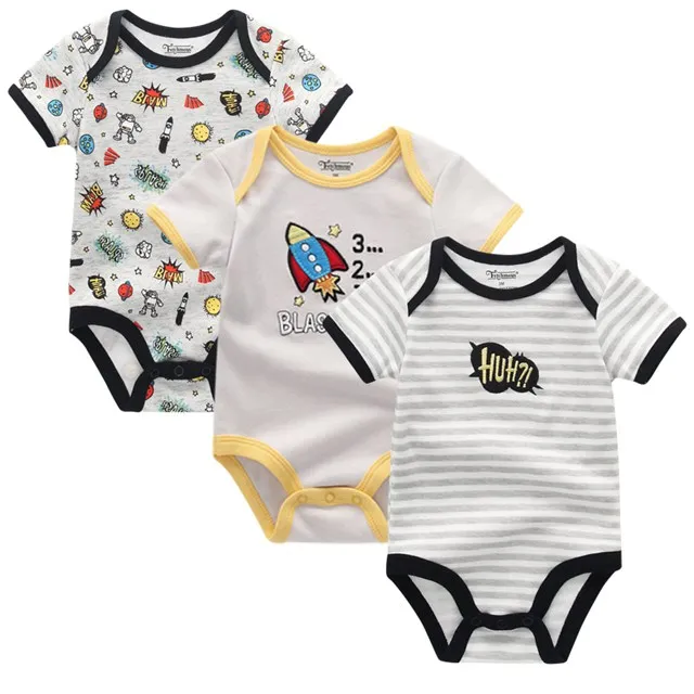 Baby bodysuits Summer Clothes Baby Boy short Sleeves Cartoon Bodysuit New Newborn Girl Climbing Pajama - Цвет: baby bodysuits 3404