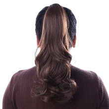DinDong Warp Ponytail Hair Extension 20 inch Clip In Ponytail Heat Resistant Wavy Wrap Around Synthetic Hairpieces For Women charming long black shaggy wavy heat resistant synthetic ponytail for women