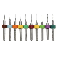 10pcs/Set 0.1-1.0mm Solid Carbide PCB Drill Bit Nozzle Cleaning Cleaner for Extruder RepRap 3D Printer Accessories Parts