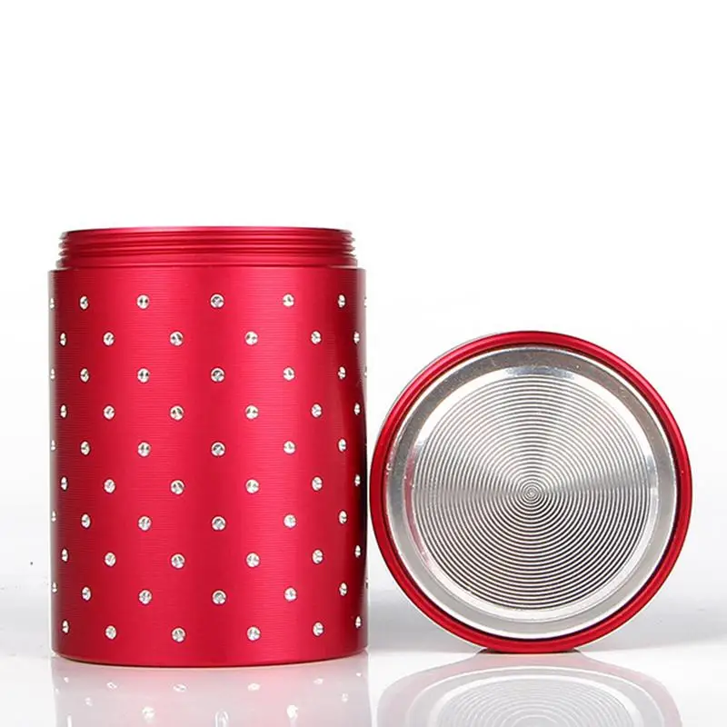 Мини чайная банка алюминиевые ящики для хранения небольшой путешествия Герметичный портативный чайный контейнер для кофе небольшой алюминиевый чайник держатель для салфеток - Цвет: Red
