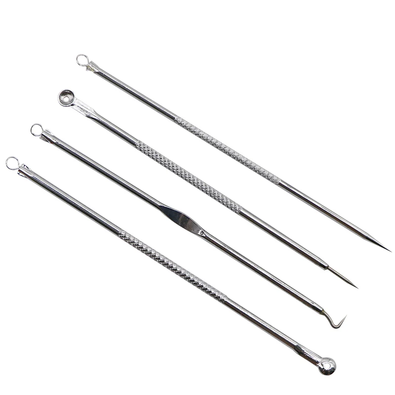 

4Pcs Stainless Needle Blackhead Remove Tool Blackhead Comedone Pore Cleanser Acne Blemish Extractor Remover Cosmetic Acne Needle