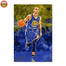 Сделай Сам Цифровая живопись, декорирование комнаты, Стивен Карри НБА воины американский профессиональный баскетбольный плеер точечная защита