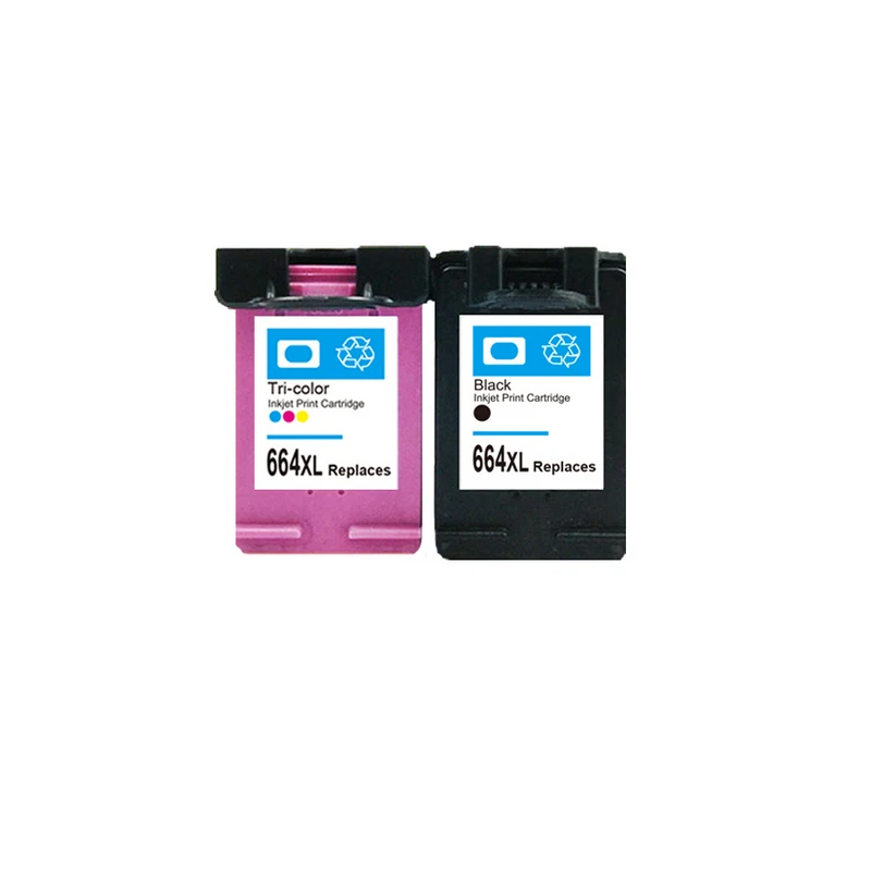 2 Pcs Ink Cartridge For HP 664 Black & Tri color For HP DeskJet 1115 2135 3635 1118 2138 3636