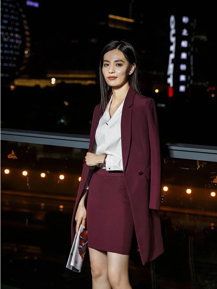 

Fashion Wine Uniform Styles Skirts For Ladies Office Business Women Professional Office Work Wear Slim Hips Skirt Shorts