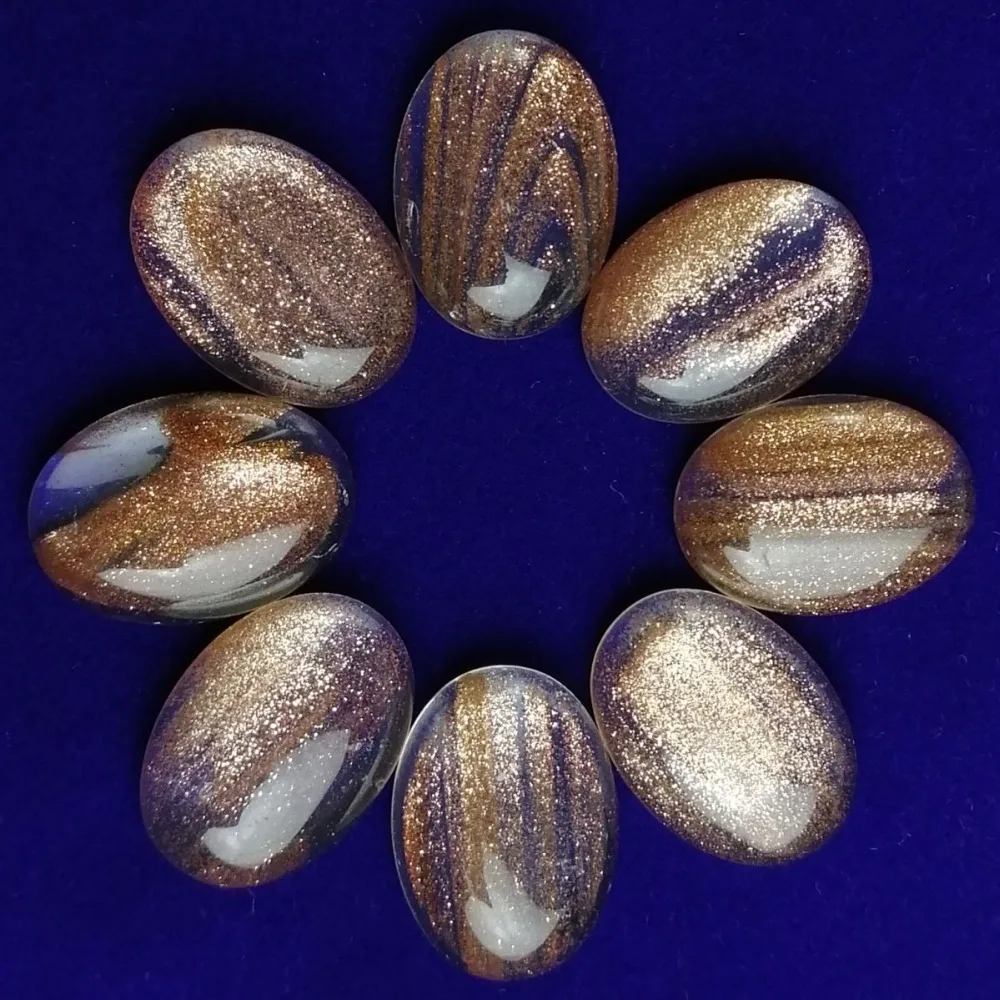 

10pcs Gorgeous Intriguing Interesting Gold Rutilated Quartz oval CAB CABOCHON 25x18x6mm