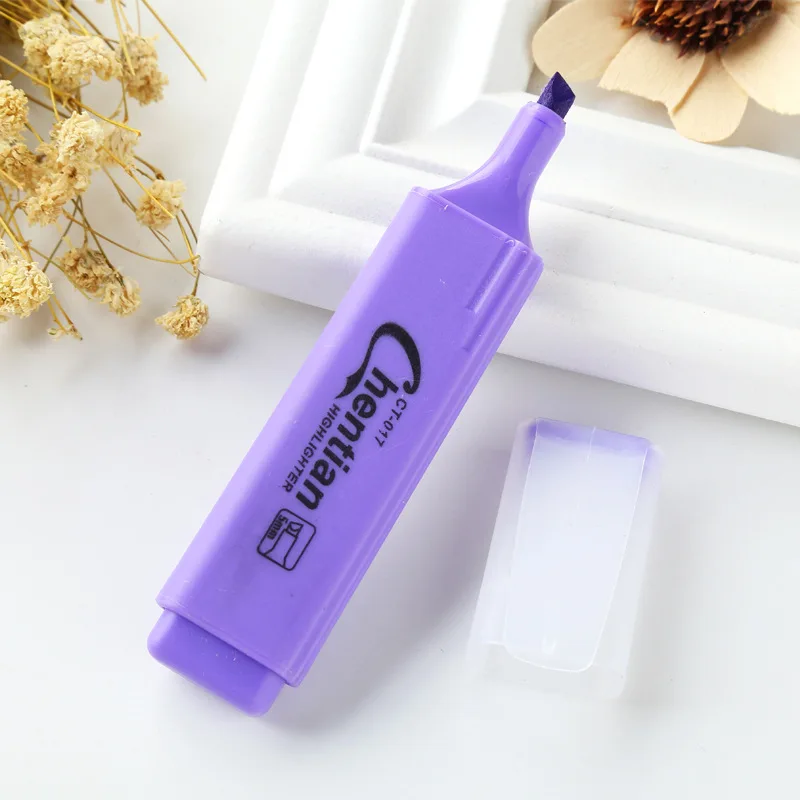 Coloffice Marker Pen Creative Candy Color Large Capacity Highlighter Student Prize Mark Graffiti Pen Children Stationery 1PC - Цвет: Фиолетовый