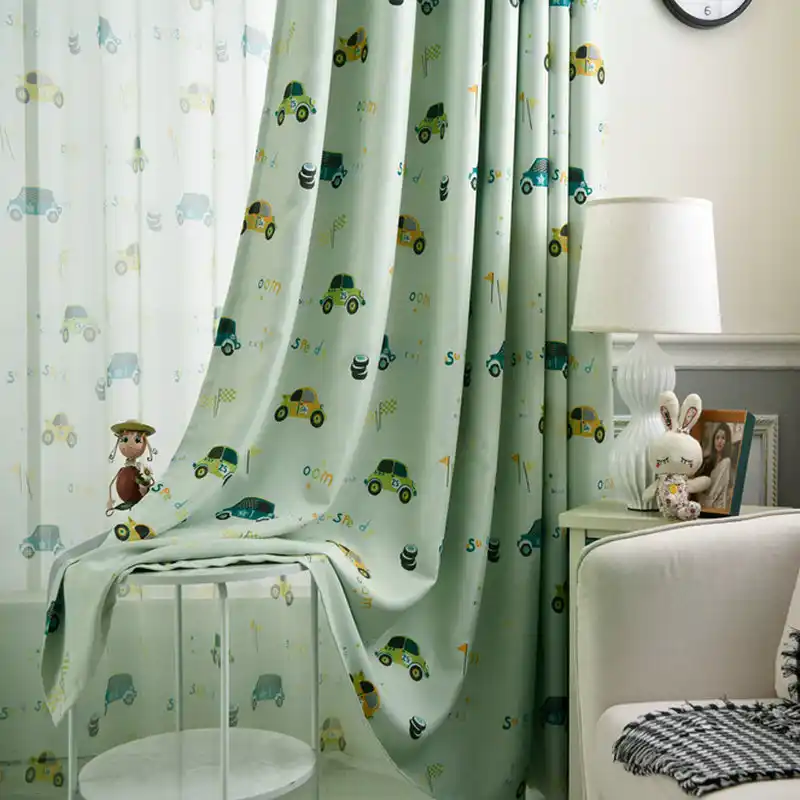 Nursery Curtains For Kids Bedroom Cartoon Car Children Boys Nursery Curtains For Kids Bedroom