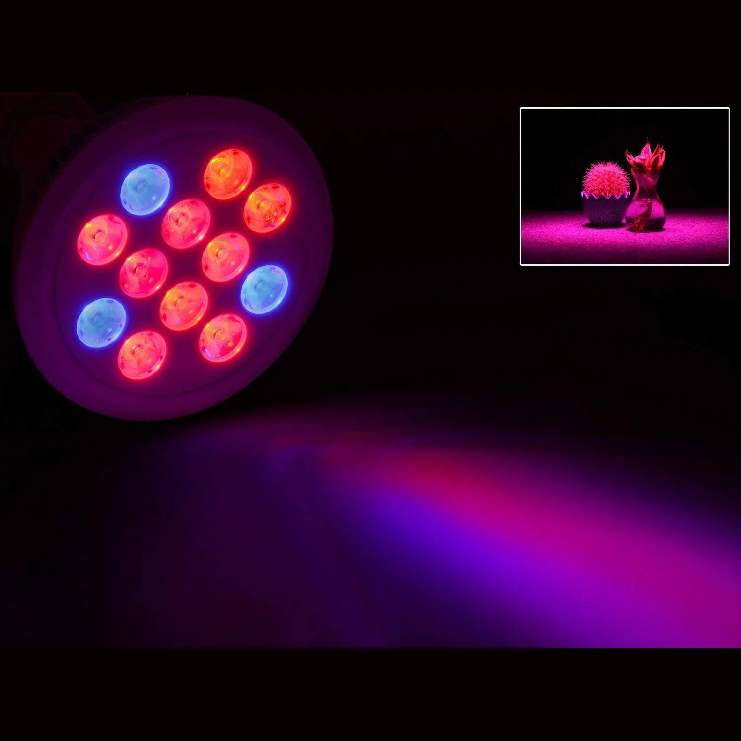 Светодиодная лампа для выращивания растений E26/E27 12/24 Вт RGB комнатная Гидропоника
